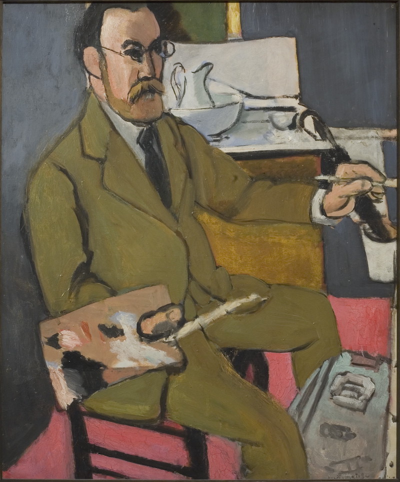 =·马蒂斯，《自画像》，1918年1月1日-16日于尼斯市，布面油彩，65.5 × 54.3 cm。玛丽·马蒂斯捐赠国家，巴黎奥赛博物馆， 存放于法国北方省省立马蒂斯美术馆，勒卡托-康布雷齐，1978年，Inv. RF 1978-33。图片由法国北方省省立马蒂斯美术馆提供(DR)。